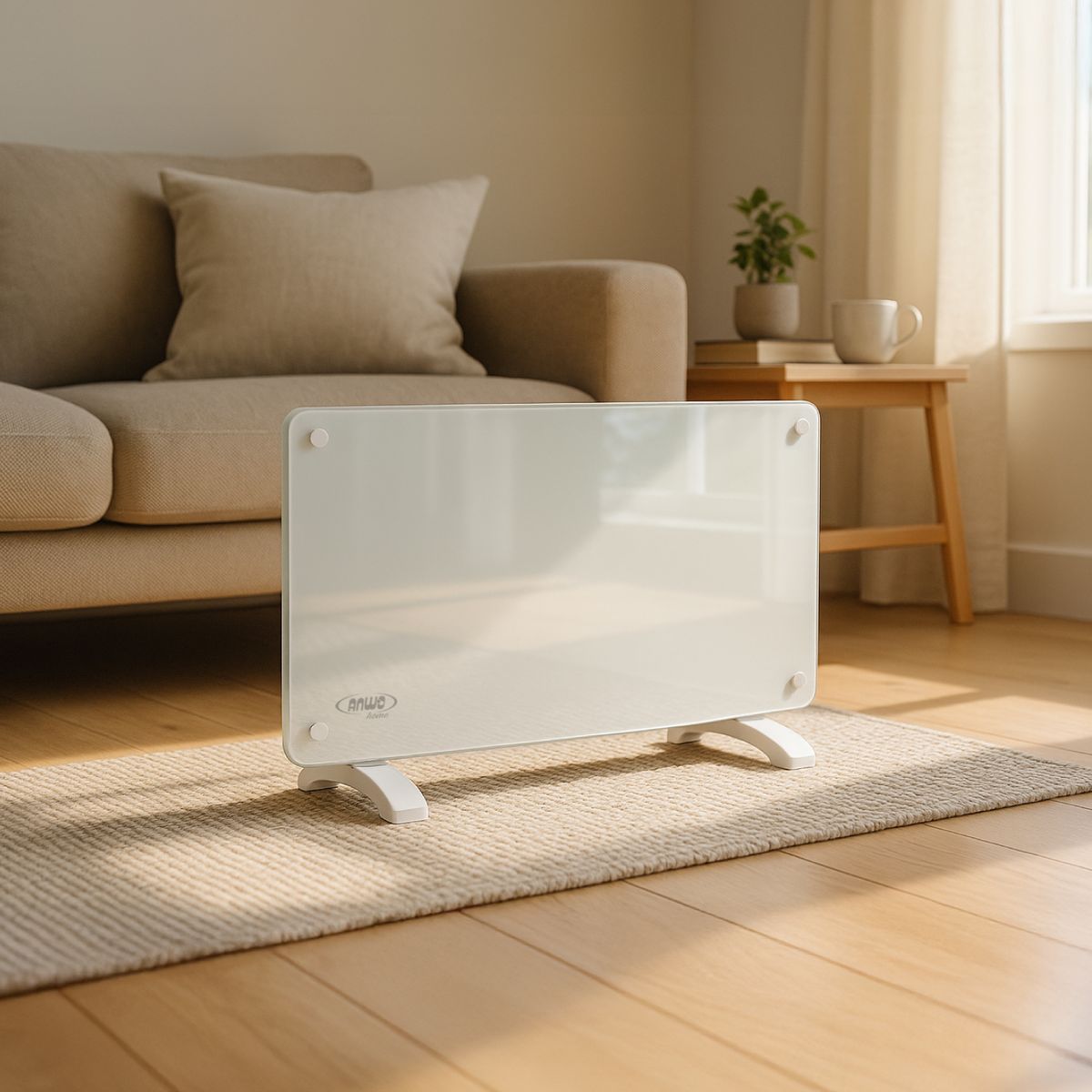 ANWO - Estufa Eléctrica Anwo Panel Convectivo Vidrio con Wifi 1500 W NDFL1500V