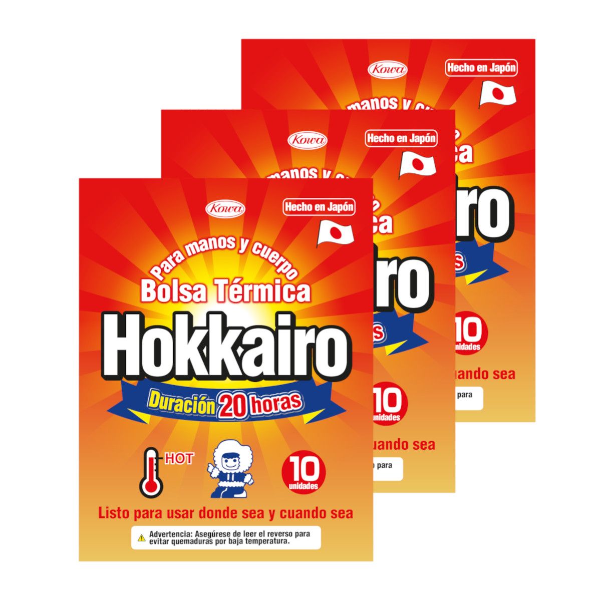 HOKKAIRO - Pack Promocional Hokkairo - 3 Packs (30un) Bolsa Térmica