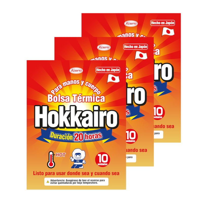 HOKKAIRO - Pack Promocional Hokkairo - 3 Packs (30un) Bolsa Térmica