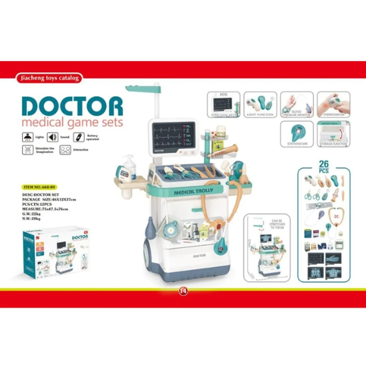 GENERICO - Kit De Médico 26 Piezas Juguete Didáctico Niños