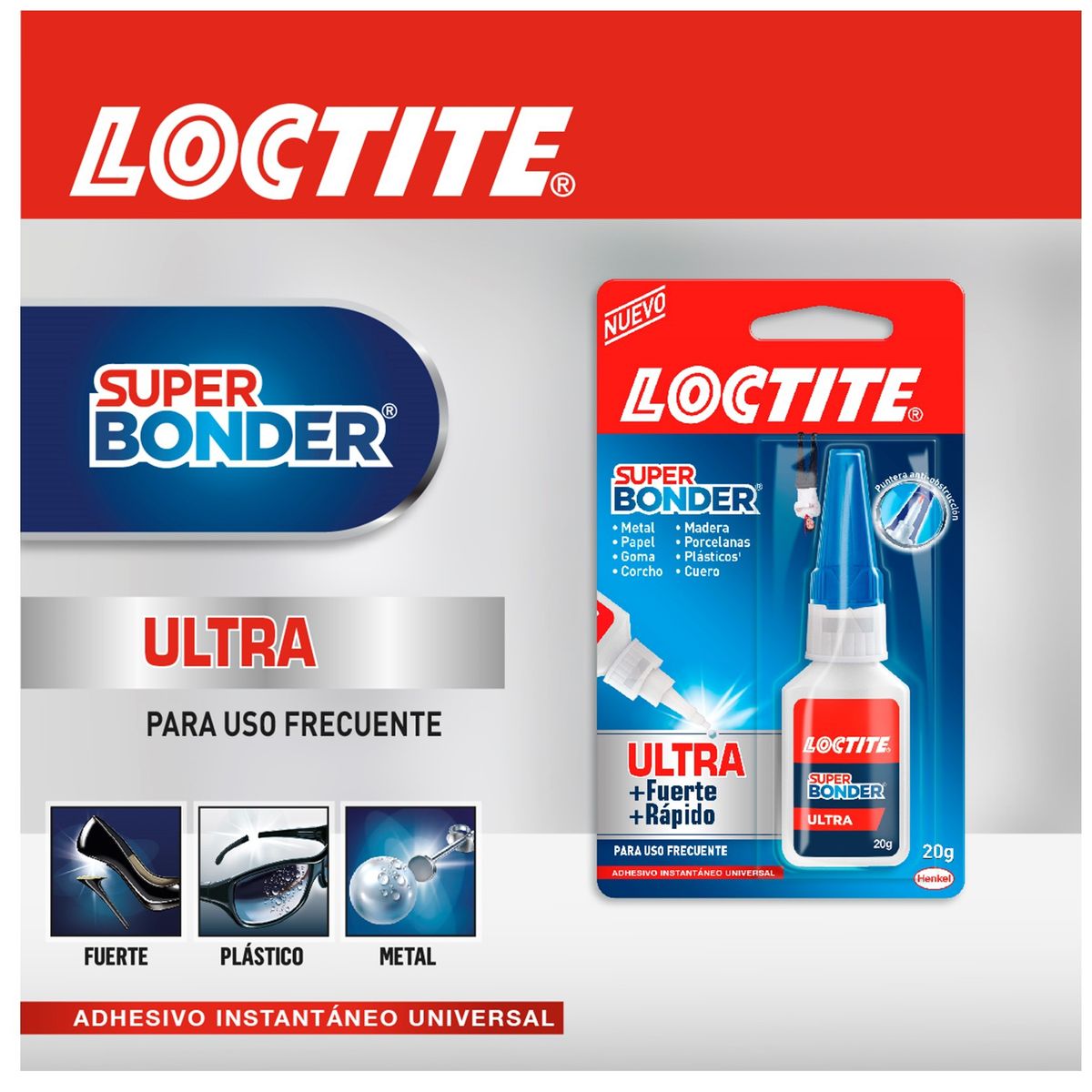 HENKEL - Adhesivo Instantáneo Ultra Fuerte 20g  Super Bonder Loctite