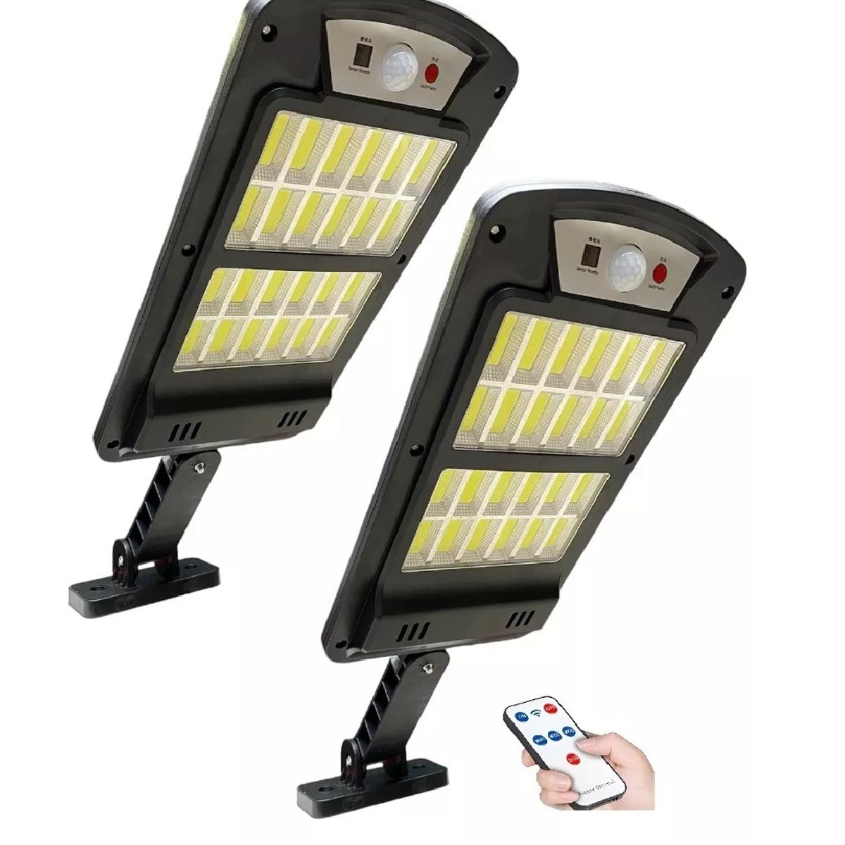 GENERICO - X2 Foco Led Exterior 160W Con Sensor Movimiento Focos Solar 71150