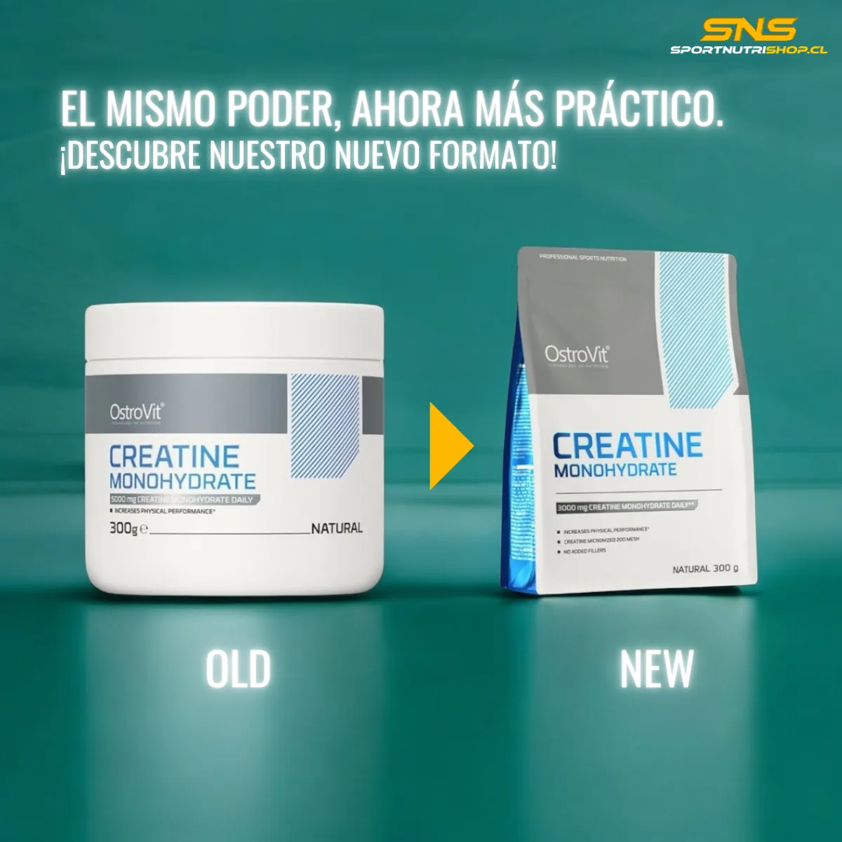 OSTROVIT - CREATINA MONOHIDRATADA 300GR - OSTROVIT - SIN SABOR