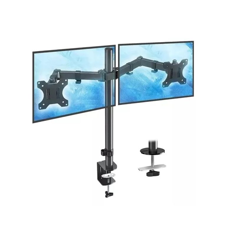 GENERICO - Soporte Doble 2 Brazos De Escritorio Para Monitor 10-32