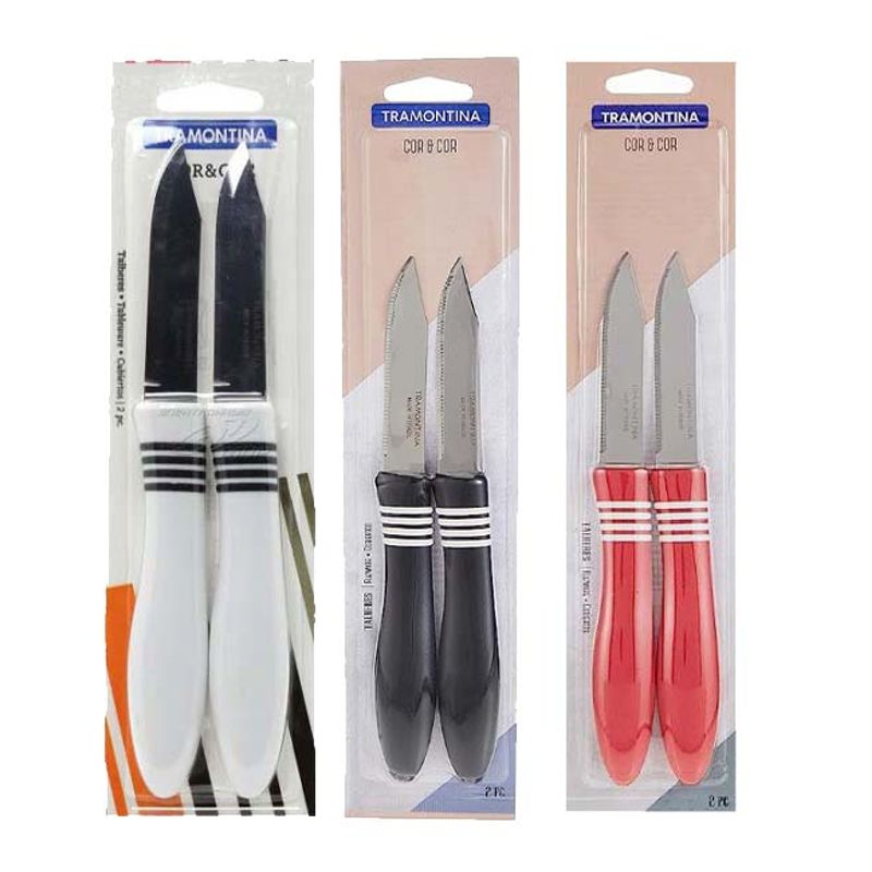 TRAMONTINA - Cuchillo Tramontina Cor y Cor Papero 12 Unds Pack de 6 Color Surtidos