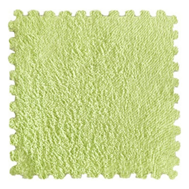 GENERICO - Alfombra Goma Eva Peludita Pack De 10 Und Verde