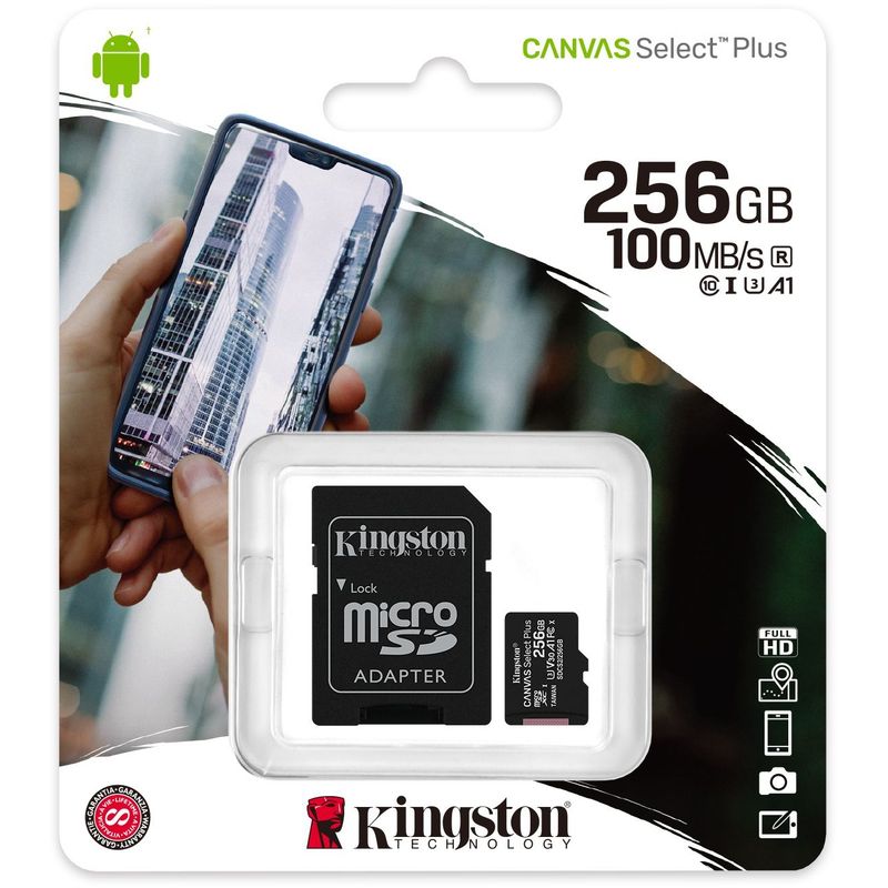 KINGSTON - Tarjeta De Memoria 256GB Kingston Canvas Select  Adaptador