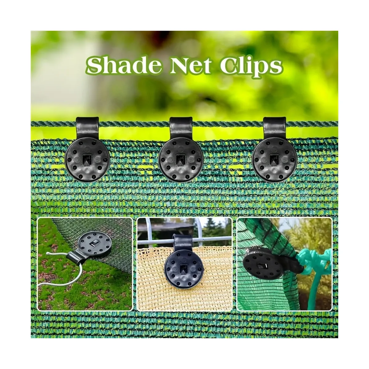 GENERICO - 10 Clips Ganchos Fijación Raschel Mallas Lona Sombra Camping