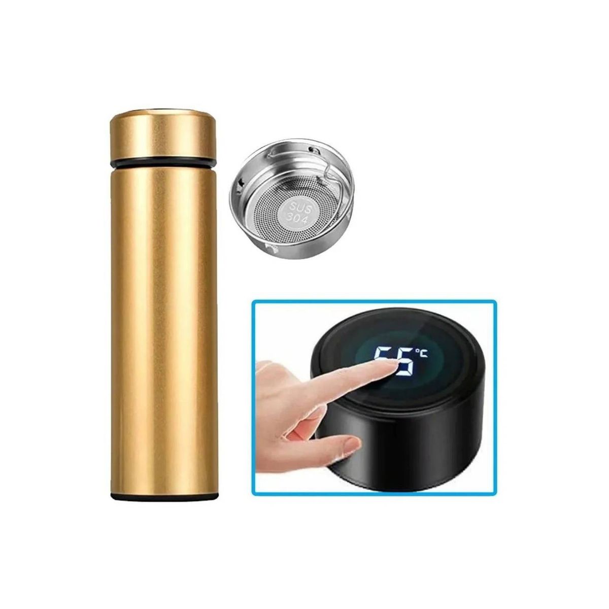 GENERICO - Termo Digital Inteligente Pantalla Led Inteligente Temperatura - Gold