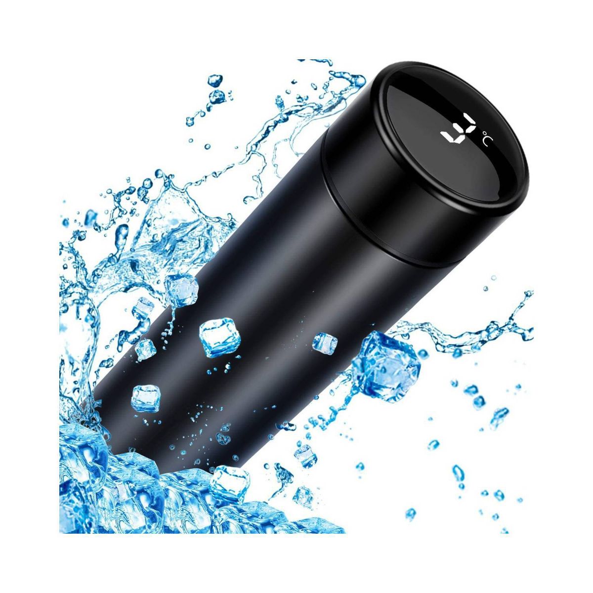 GENERICO - Termo Digital Inteligente Pantalla Led Inteligente Temperatura - Negro