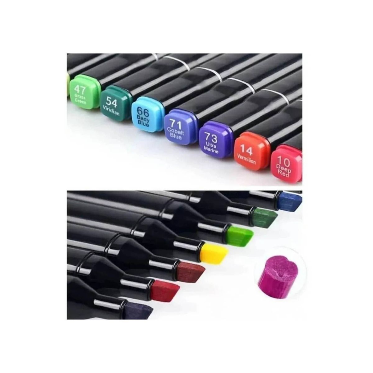 GENERICO - Set de 80 Plumones Doble Punta Rotuladores con Bolso