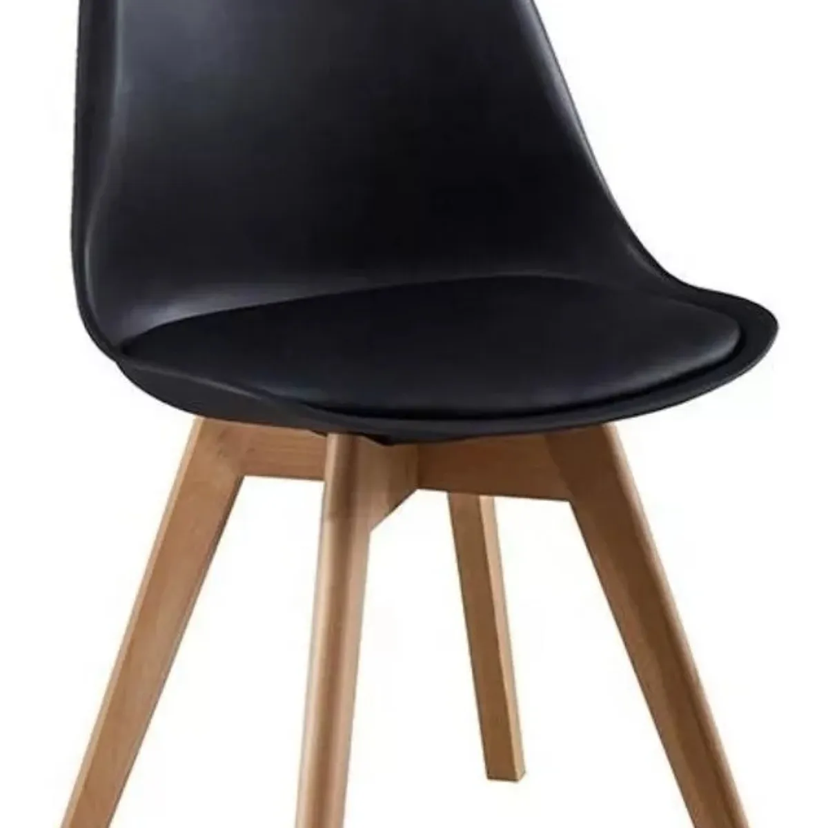 CORI CORI - Juego de Comedor Mesa Blanca 120 x 80cms + 4 Sillas Tulip Negro