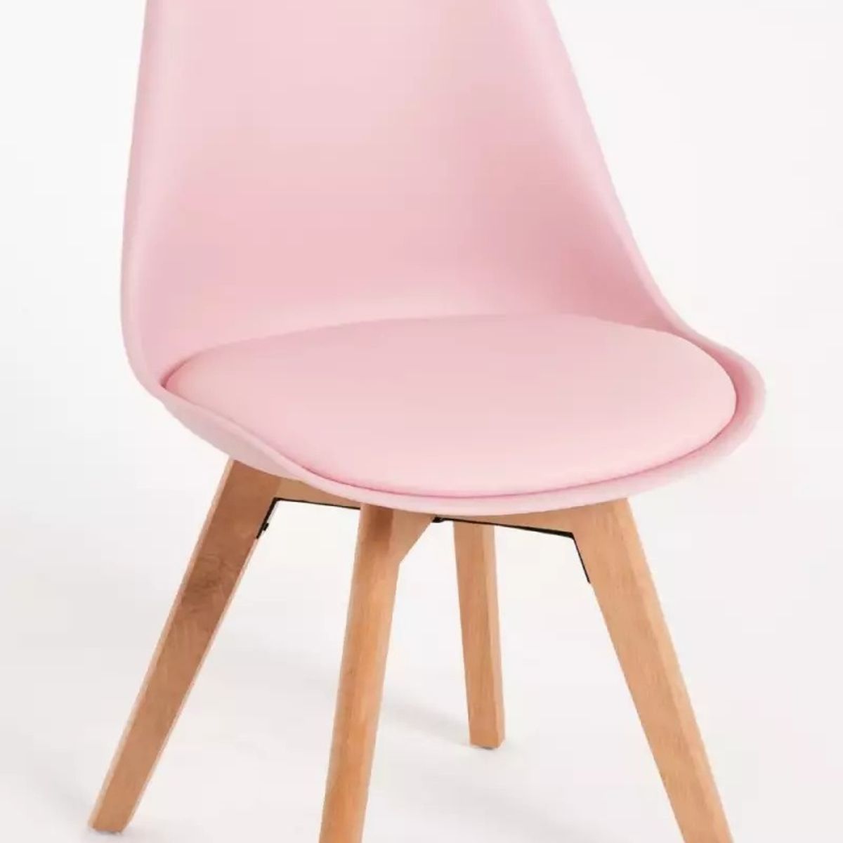 CORI CORI - Juego de Comedor Mesa Eames Melamina Blanca 80cm + 4 Sillas Tulip Rosa