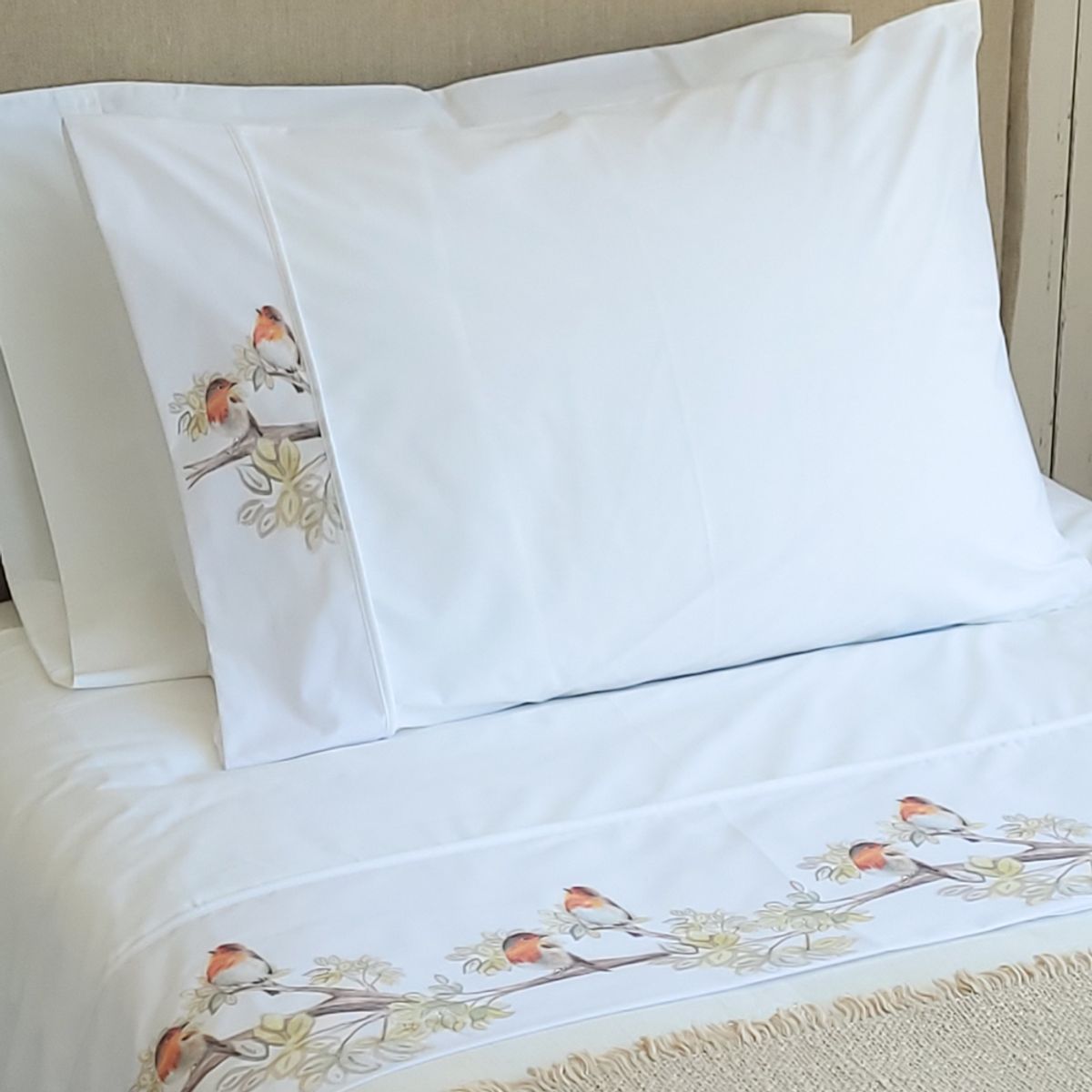 MARGARITA SCHEEL BY CASA ALVARINHO - Juego de Sábanas Pajaritos Bambi 1 Plaza