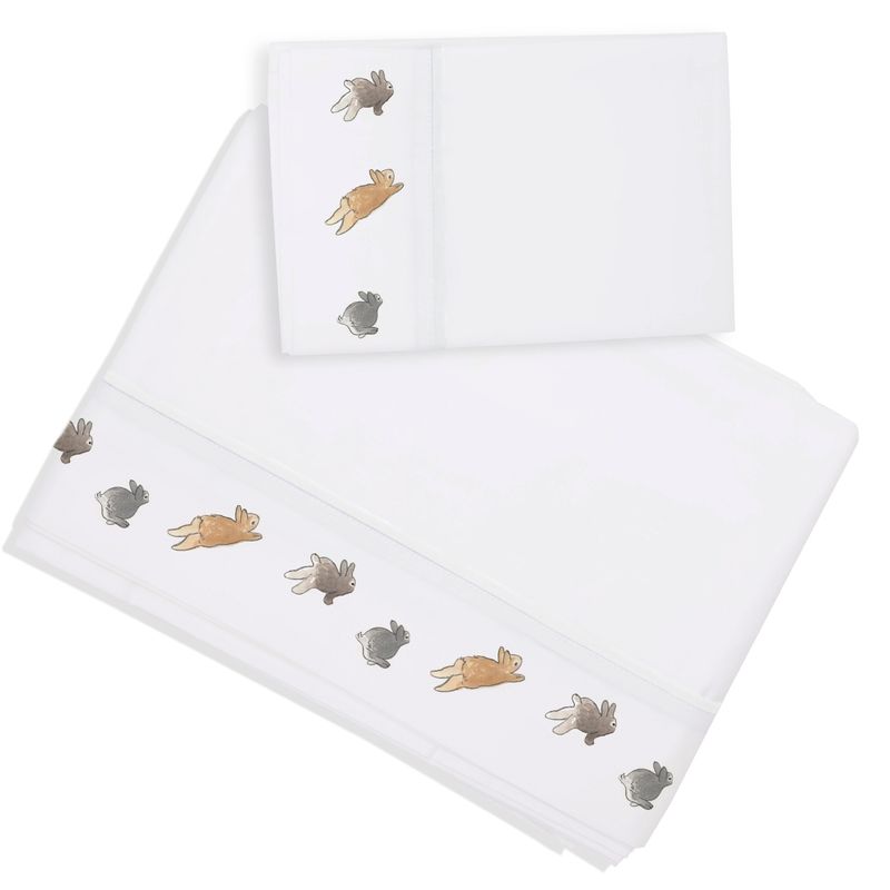 MARGARITA SCHEEL BY CASA ALVARINHO - Juego de Sábanas Conejos Corriendo 1,5 Plazas