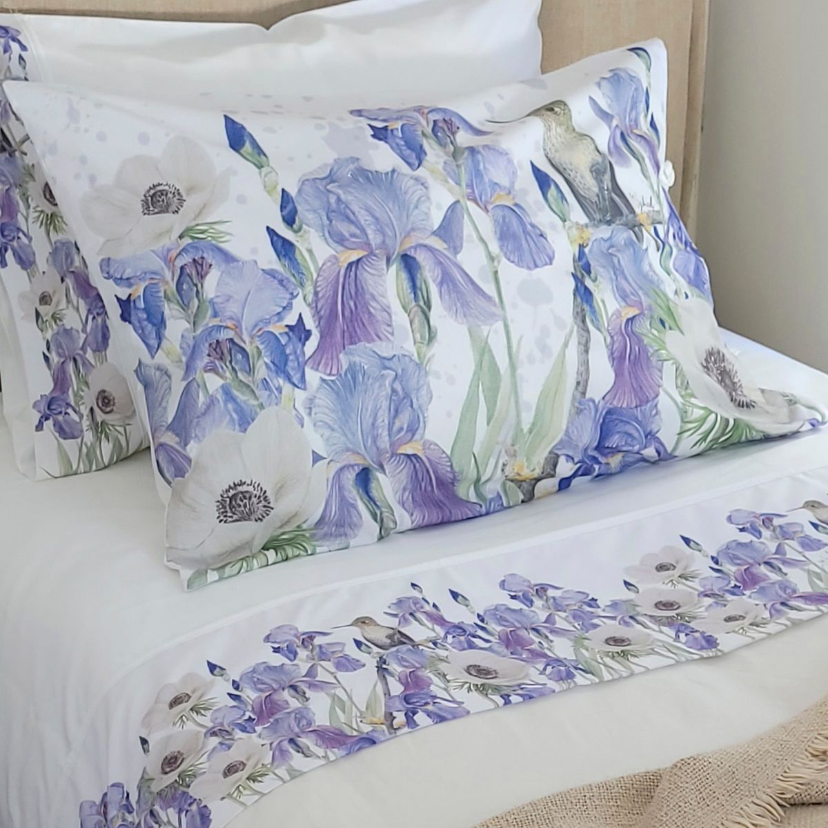 MARGARITA SCHEEL BY CASA ALVARINHO - Juego de Sábanas Jardín de Iris 1,5 Plazas