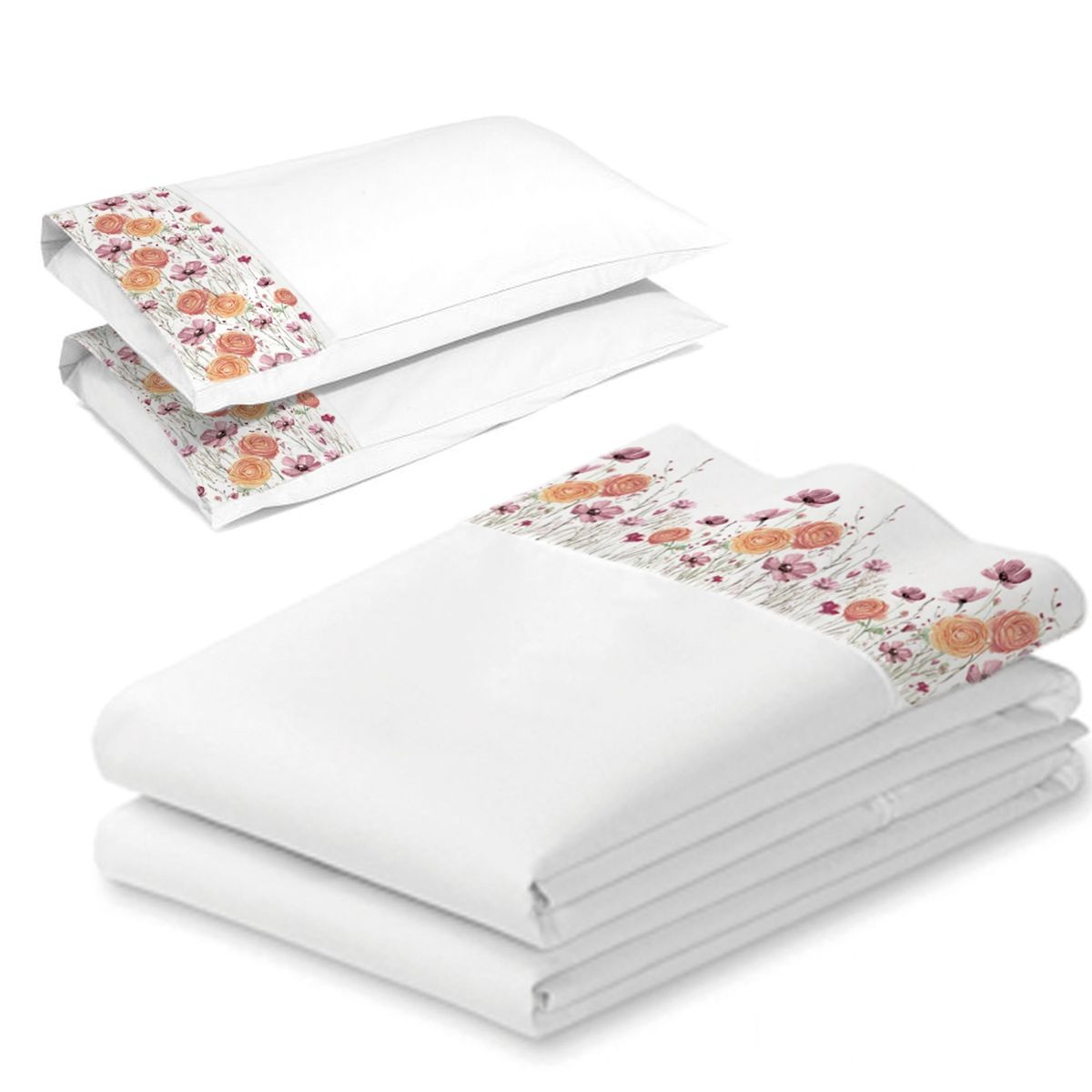 MARGARITA SCHEEL BY CASA ALVARINHO - Juego de Sábanas Ranúnculos 1,5 Plazas