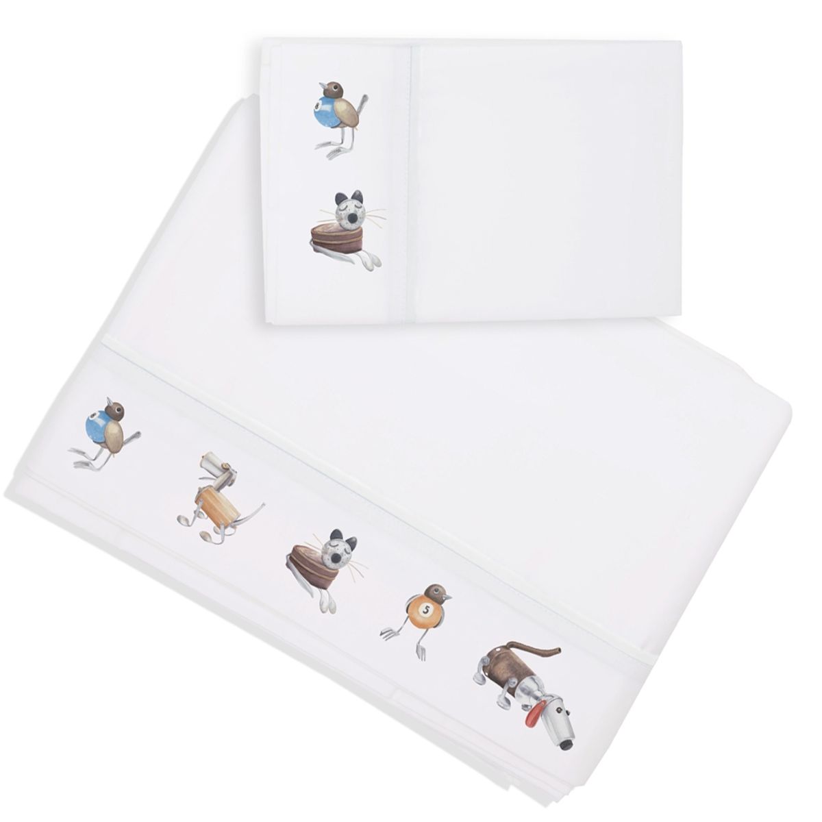 MARGARITA SCHEEL BY CASA ALVARINHO - Juego de Sábanas Robots 1,5 Plazas