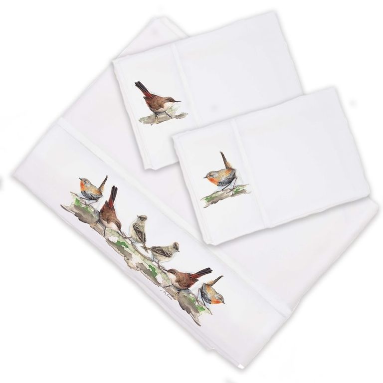 Juego de Sabanas Pajaros Chilenos 2 Plazas