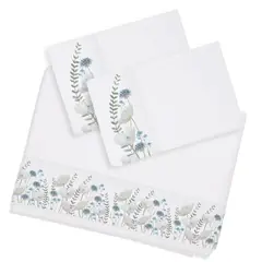 MARGARITA SCHEEL BY CASA ALVARINHO - Juego de Sábanas Amapolas y Azulitos King