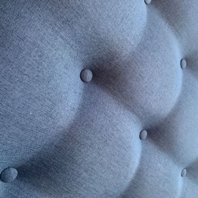 GENERICO - Respaldo Botoné Lino Gris Oscuro 1 Plaza