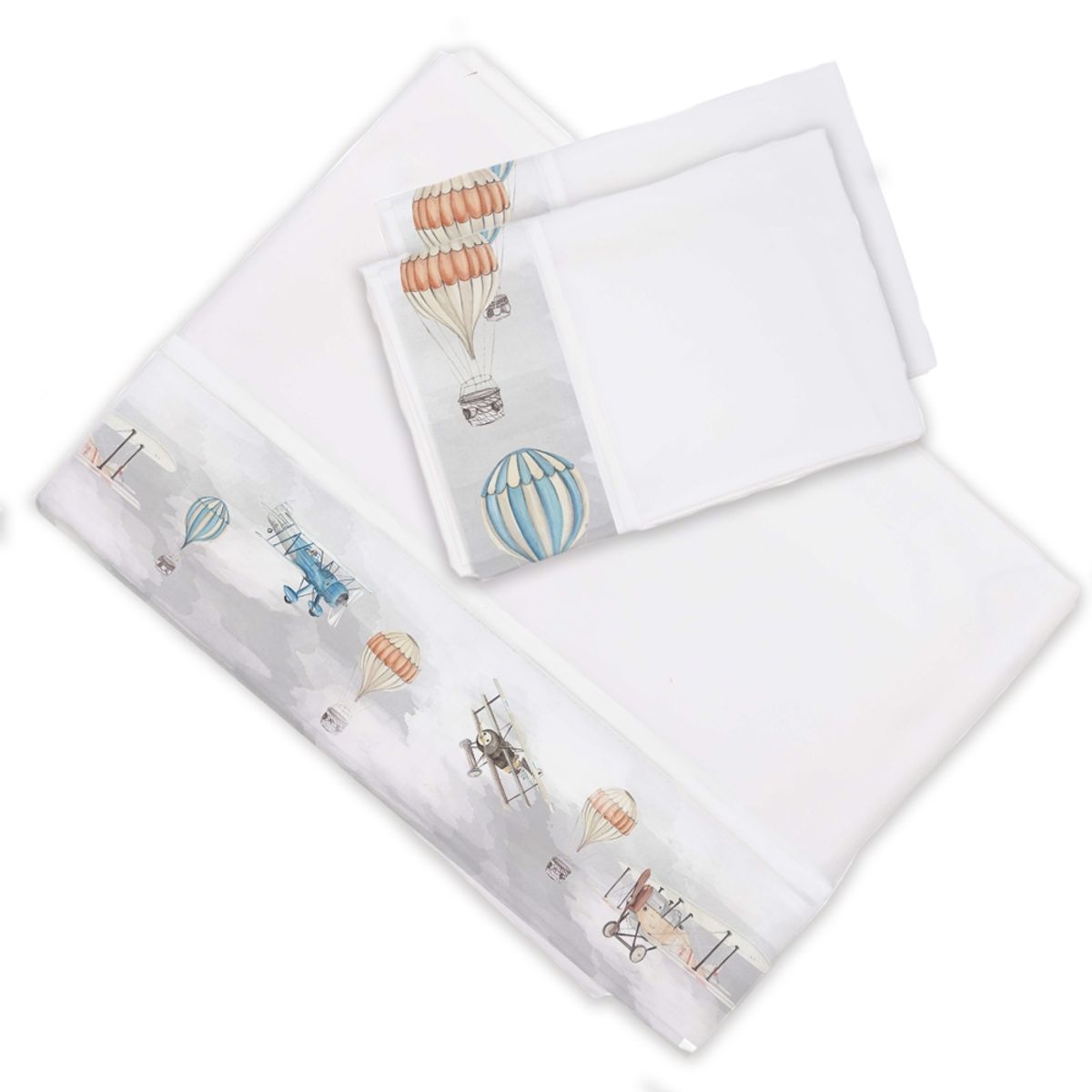 MARGARITA SCHEEL BY CASA ALVARINHO - Juego de Sábanas Aviones y Globos Super King