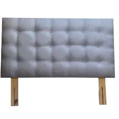 GENERICO - Respaldo Botoné Lino Gris Claro 1.5 Plazas