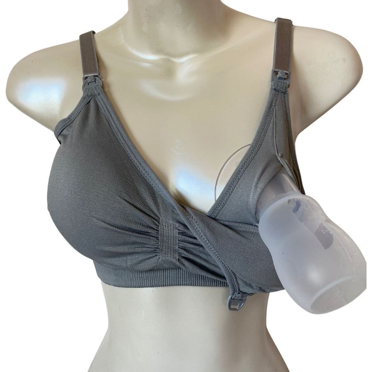 PARA LACTAR - Sostén lactancia y extracción gris