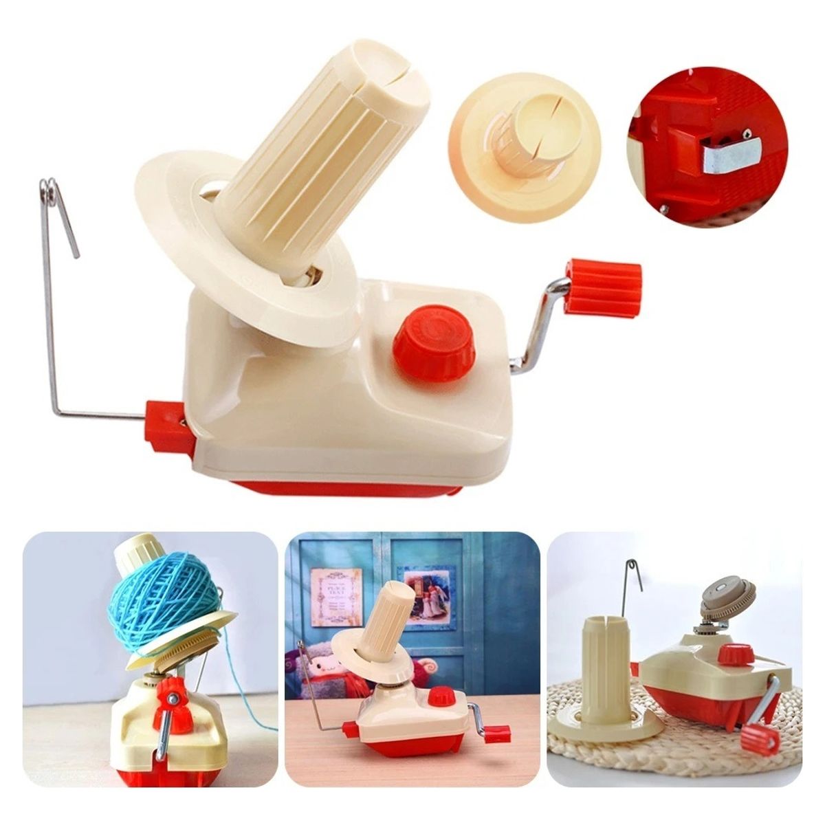 GENERICO - Maquina Ovilladora Bobinadora Manual Hasta 100 gr