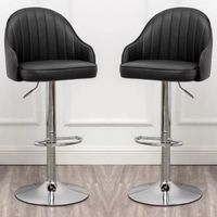 Pack 2 Sillas Bar Nordic Ecocuero Color Negro