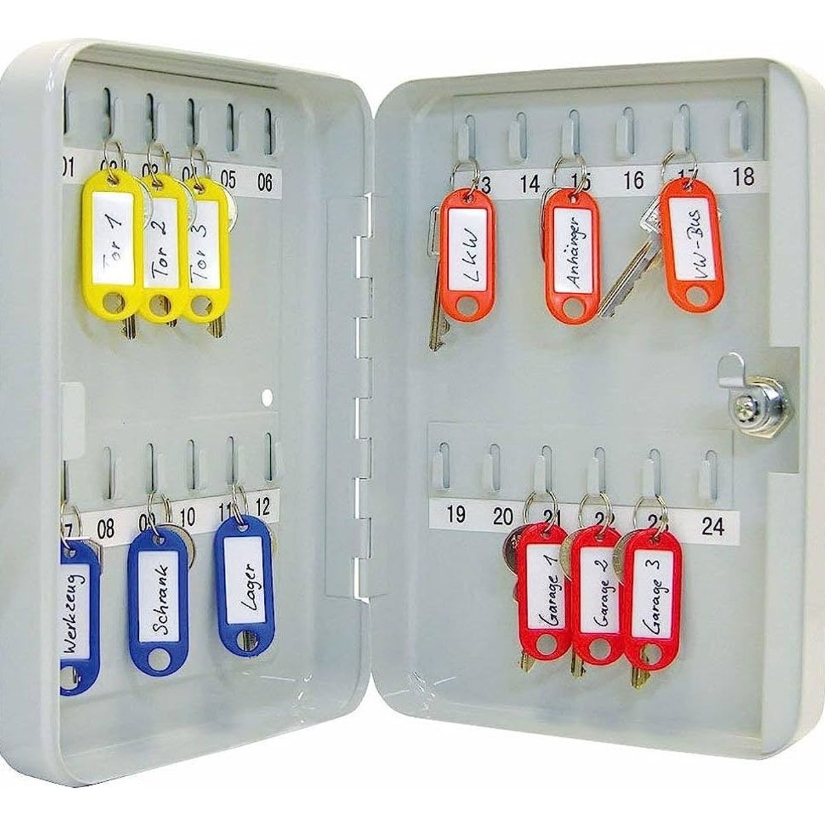GENERICO - Caja De Seguridad Metálica 24 Llaves 250 x 200 x 75 mm