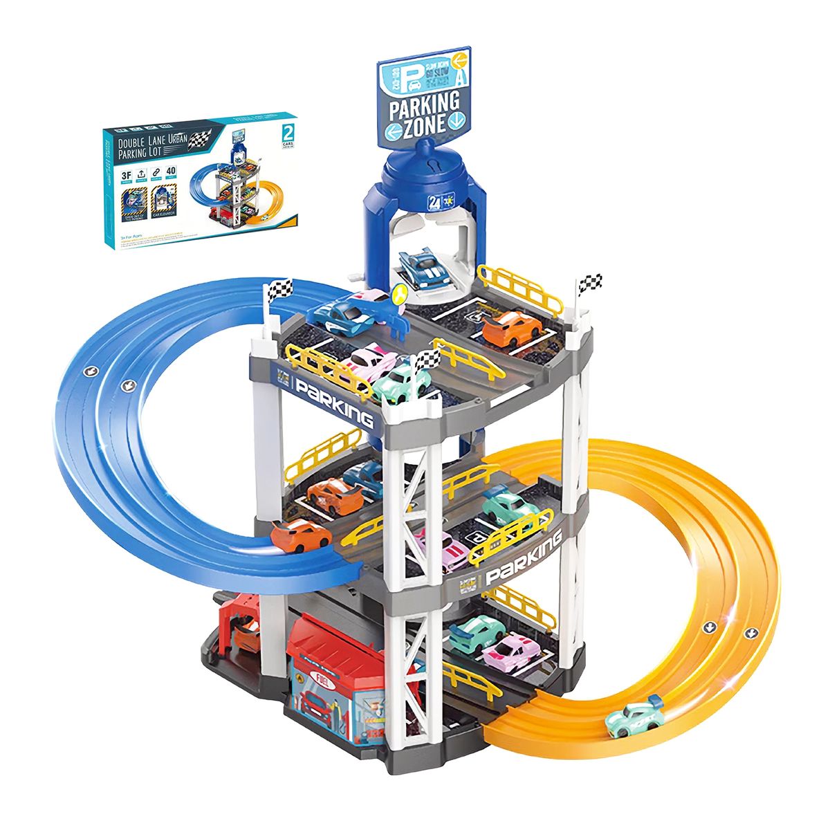 ANIKIDS - Pistas Autos Bighouse Juguete Armable Niños 3 Niveles Anikids