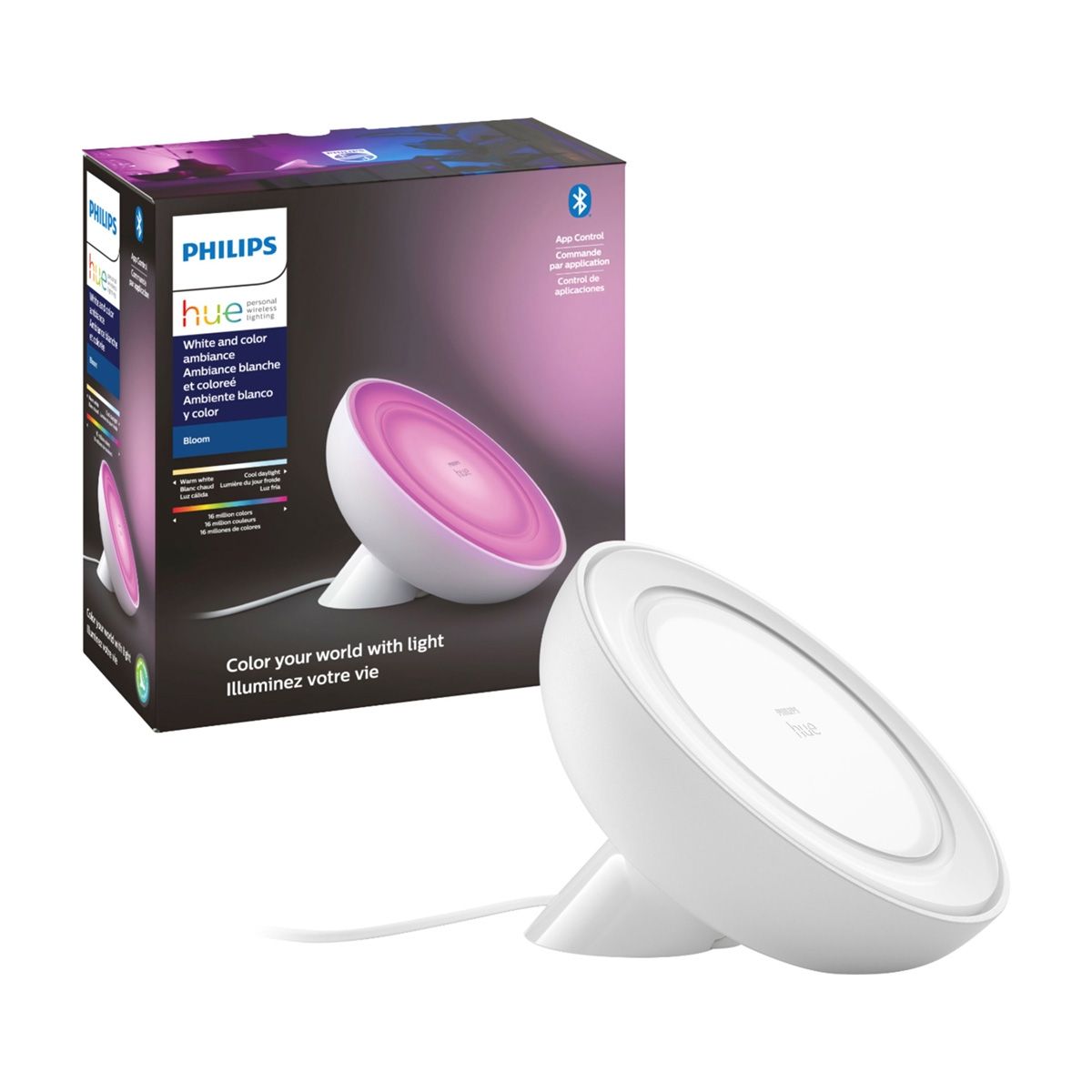 PHILIPS - Lámpara De Mesa Philips Hue Bloom Led Bluetooth Color Rgb