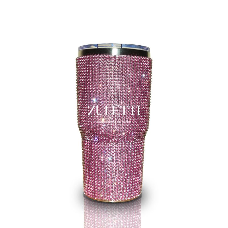 GENERICO - Vaso térmico Zuletti con brillos tazón mug brillante - Color Rosado