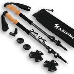 WILD TRAVEL - Pack 2 Fibra De Carbono Bastones De Trekking Pro