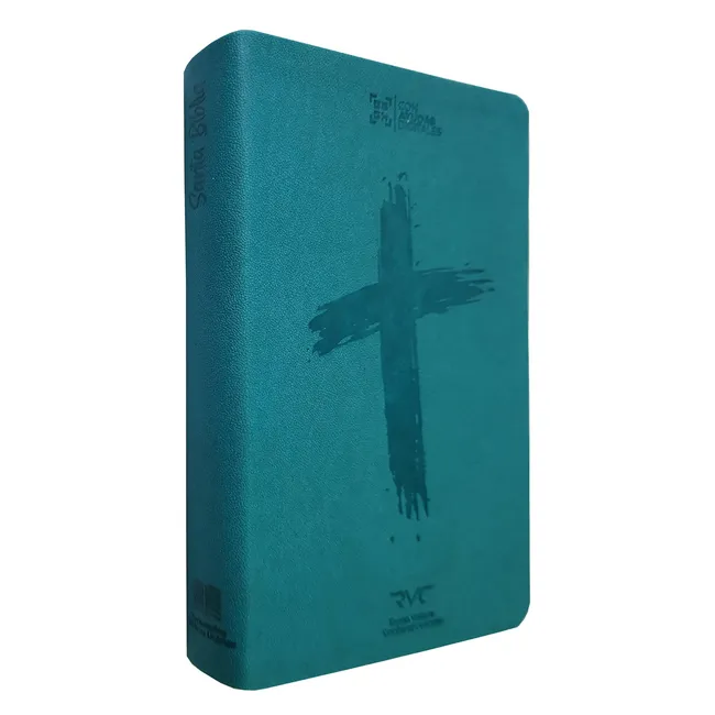 SOCIEDADES BIBLICAS UNIDAS - Biblia RVC Letra Grande concordancia ayudas QR agua marina