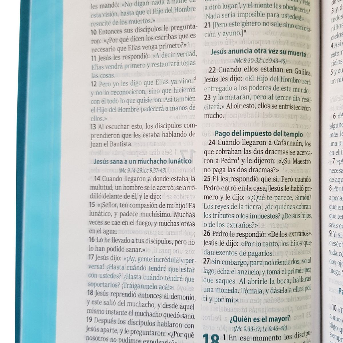 SOCIEDADES BIBLICAS UNIDAS - Biblia RVC Letra Grande concordancia ayudas QR agua marina