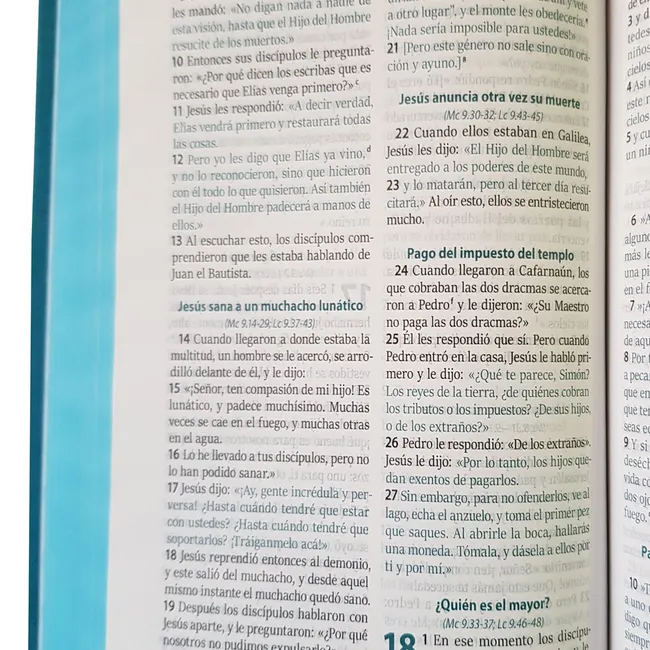 SOCIEDADES BIBLICAS UNIDAS - Biblia RVC Letra Grande concordancia ayudas QR agua marina