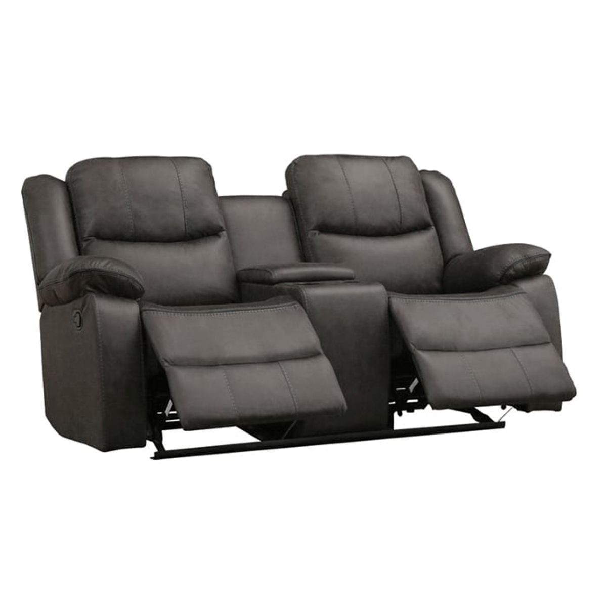 MSA MUEBLES SANTA ANA - SOFÁ RECLINABLE 2 CUERPOS MECEDORA SMOKE.
