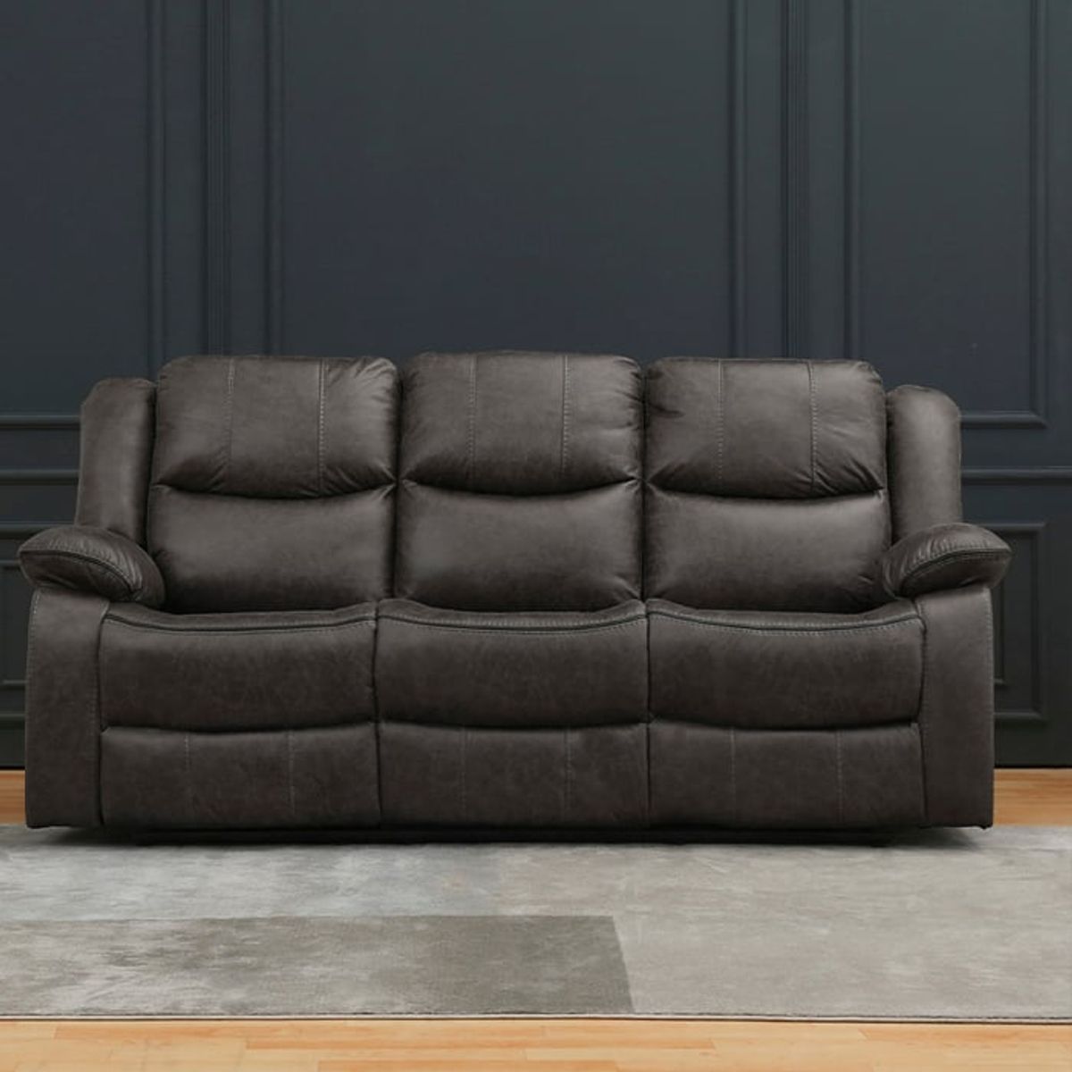 MSA MUEBLES SANTA ANA - SOFÁ RECLINABLE 3 CUERPOS SMOKE