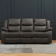MSA MUEBLES SANTA ANA - SOFÁ RECLINABLE 3 CUERPOS SMOKE