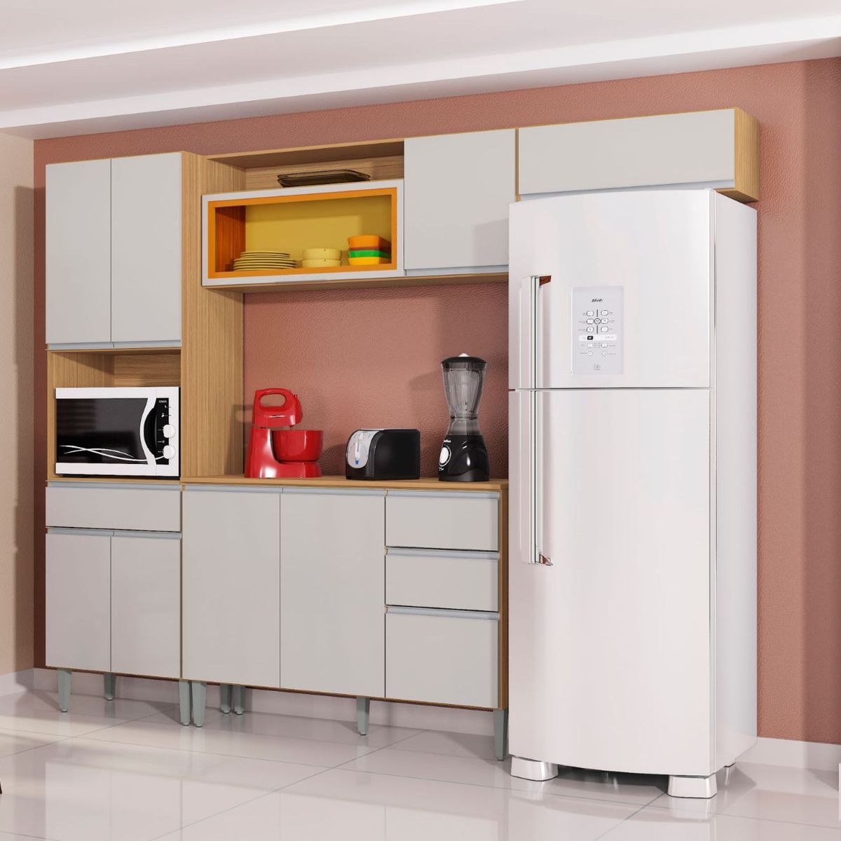 TAHUARI - Mueble de cocina Vanessa damasco off white