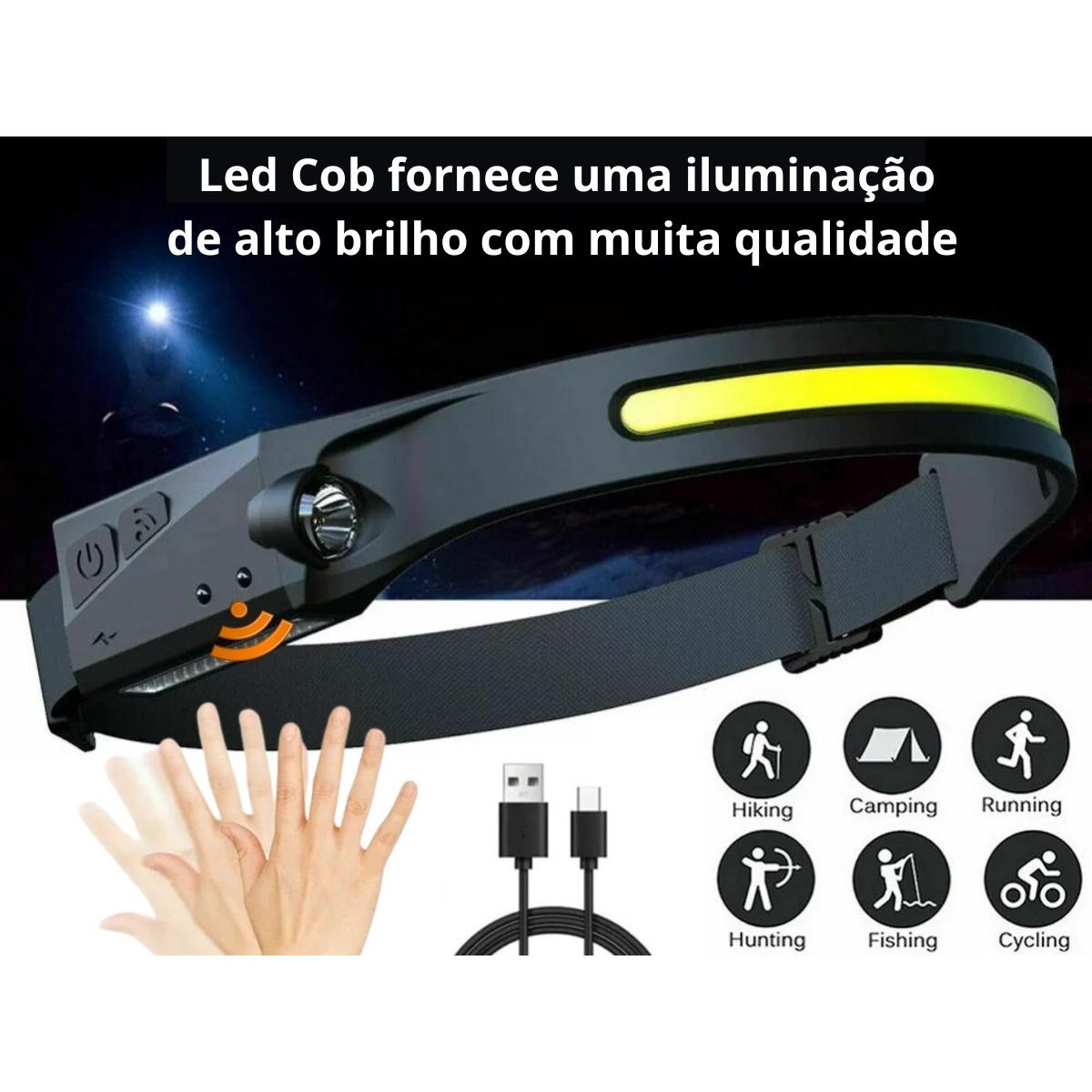 GENERICO - Linterna Frontal Led Brillante Luz Camping Lampara De Cabeza