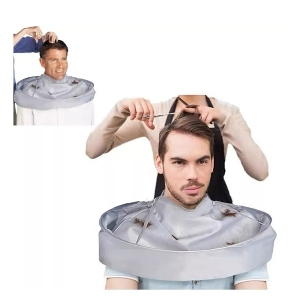 GENERICO - Capa Y Babero Para Cortar Cabello Impermeable Y Unisex Gris