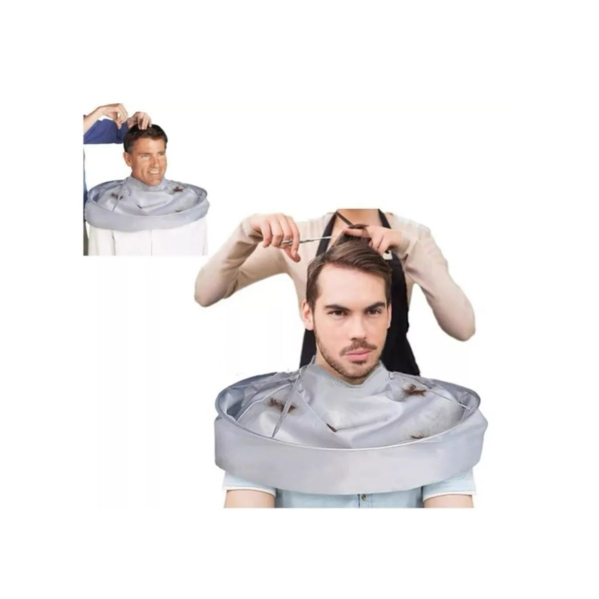 GENERICO - Capa Y Babero Para Cortar Cabello Impermeable Y Unisex Gris