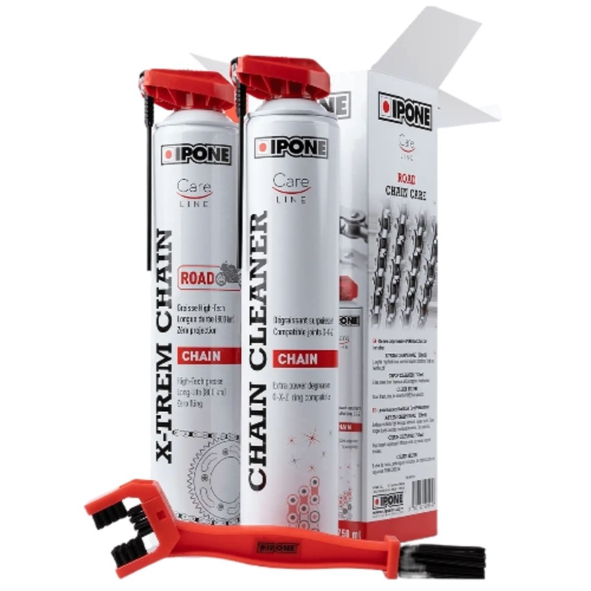 IPONE - Kit Lubricante y Desengransante con Cepillo para Motos IPONE