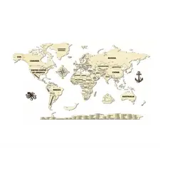 GENERICO - Rompecabezas Puzzle Mapa De Mundo 2d D Pared Decoración