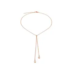 GENERICO - Collar de Acero Estrellas Bañado en Oro Rosado - Stelle Rose