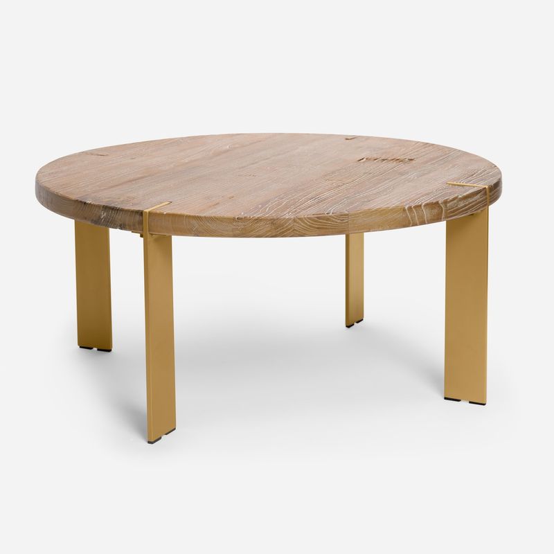 ROSEN - Mesa de Centro Rosen Graz 90x90 cm Madera Natural - Metal