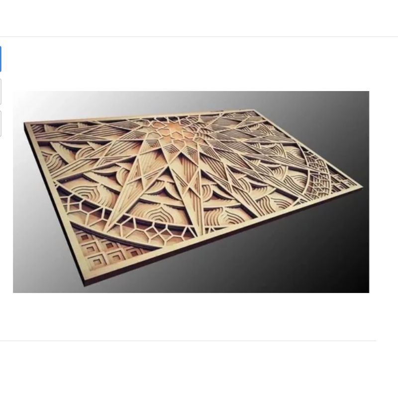 GENERICO - Cuadro Mándala De Madera Decorativo Estrella Medio Circulo